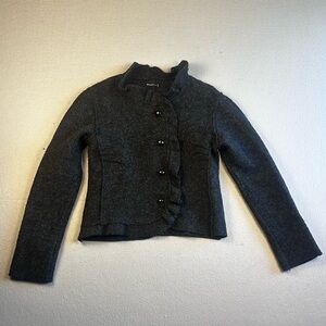 Women's Dark Gray Button-Up Cardigan